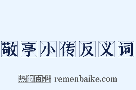 敬亭小传反义词是什么意思的图片